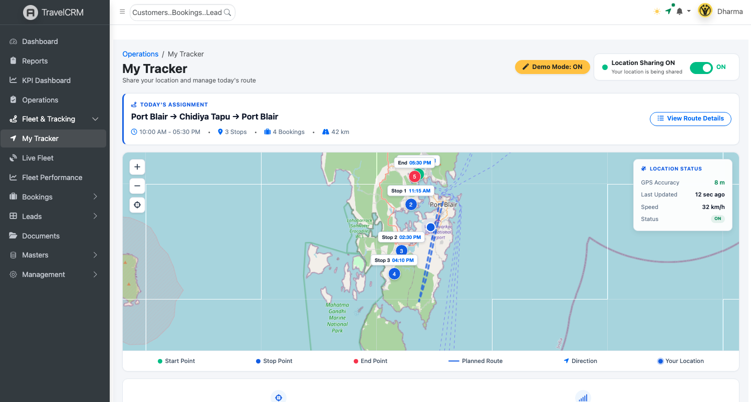 Jaabo CRM Live GPS Vehicle Tracking Map
