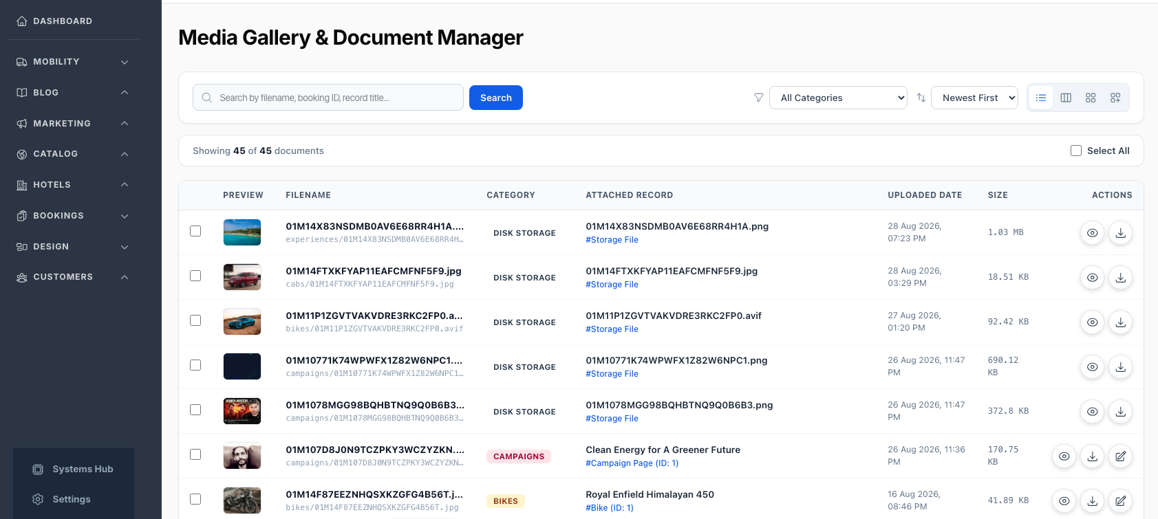 High-Res Asset & Media Gallery Manager